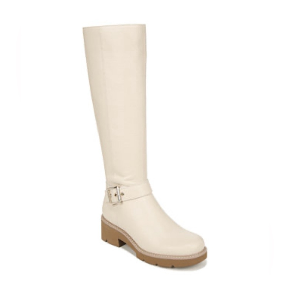 Naturalizer Darry-Tall High Shaft Boots Porcelain Water Repellent Leather 8.5